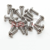 PN RACING, 700326 M2X6 BUTTON HEAD STAINLESS STEEL HEX SCREW 20 PCS