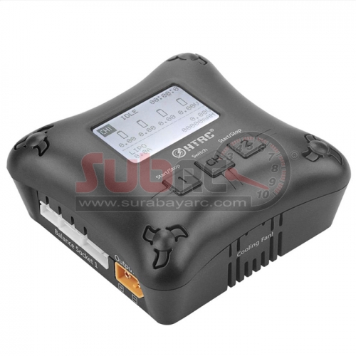 HTRC LiPo Battery Charger Duo Mini RC Charger Dual Port 20Wx2 2Ax2 H4AC for 2-4s LiPo Charging 