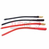 YEAH RACING, WPT-0022 4MM GOLD PLATTED CONNECTOR WITH 10CM SILICON CABLE