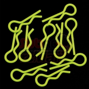 YEAH RACING, YA-0594YW RC BODY CLIP FOR 1/8 1/10 1/12 10PCS FLURESCENT YELLOW