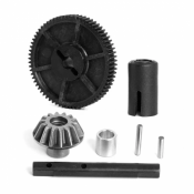 LC RACING, C8018 SYEEL BEVEL DRIVE GEAR W/ SPUR SHAFT & OUTDRIVE