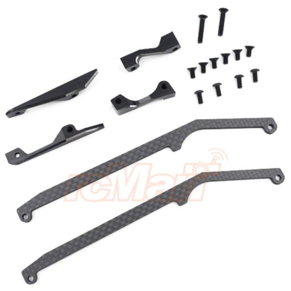YKYD-023BK High Flex Matte Graphite Side Guard Set for Yokomo YD2S Black