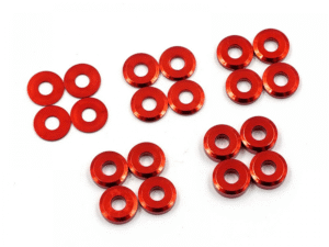 YA-0731RD Yeah Racing Aluminium M3 X 8mm Flat Washer 0.5 / 1 / 1.5 / 2 / 2.5 4pcs each