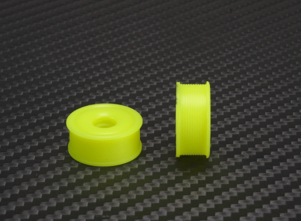 MR2089F0 PN Racing Mini-Z 2WD Machine Delrin Cut Yellow Formula 8.5x20mm Flanged Wheel F0