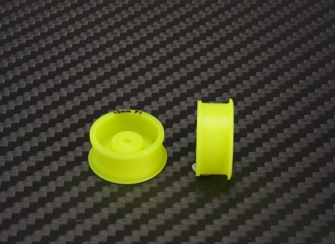 MA4089F1-19 PN Racing Mini-Z AWD Machine Delrin Cut Yellow Formula 8.5x19mm Flanged Wheel F1