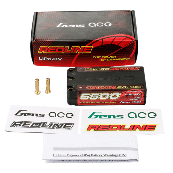 GEA65002S14S5 Gens ace Redline 2.0 Series 6500mAh 2S1P 7.6V 140C HardCase HV Lipo Battery Pack with Hardcase 63# - Image 5