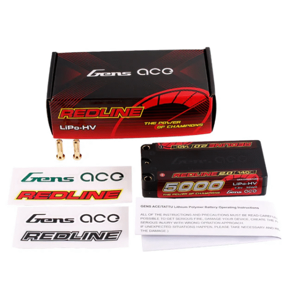 GEA50002S14S5 Gens ace Redline 2.0 Series 5000mAh 2S1P 7.6V 140C HardCase HV Lipo Battery Pack with Hardcase 130# - Image 5