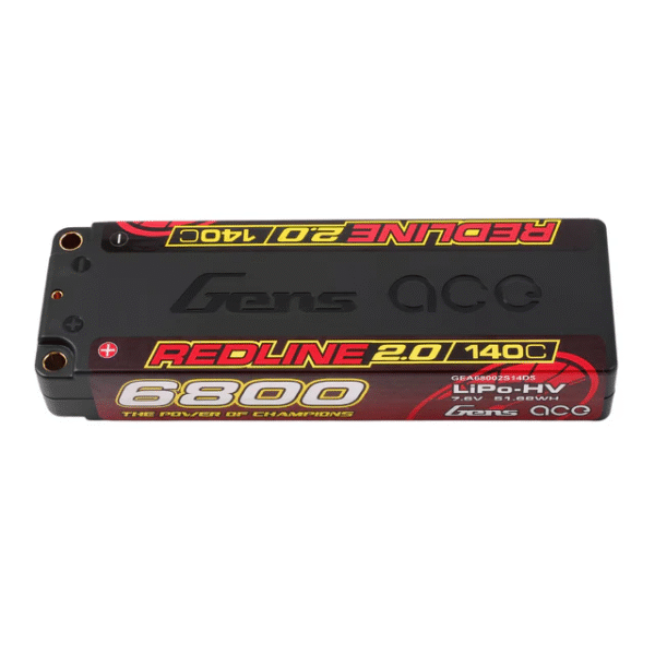 GEA68002S14D5 Gens ace Redline 2.0 Series 6800mAh 2S1P 7.6V 140C HardCase HV Lipo Battery Pack with Hardcase 57