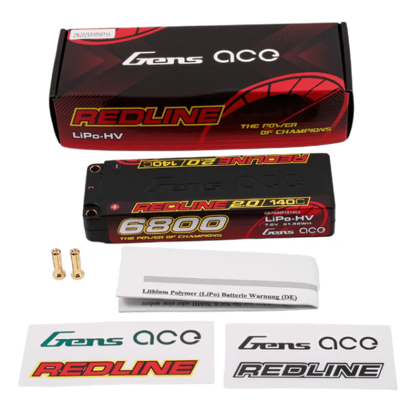 GEA68002S14D5 Gens ace Redline 2.0 Series 6800mAh 2S1P 7.6V 140C HardCase HV Lipo Battery Pack with Hardcase 57 - Image 5