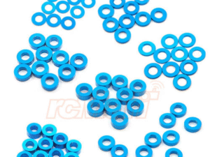 YA-0390LB Yeah Racing Aluminum M3 X 6mm Flat Washer 0.25 / 0.5 / 1 / 1.5 / 2 / 2.5 / 3mm 10pcs Set Blue