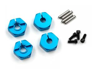 WA-015BU Yeah Racing Aluminum Wheel Hex hub Set Thick 5mm For 1/10 RC Touring Drift Crawler Car Blue