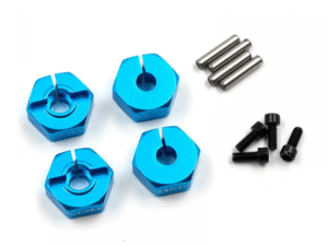 WA-016BU Yeah Racing Aluminum Wheel Hex hub Set Thick 6mm For 1/10 RC Touring Drift Crawler Car Blue