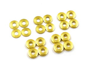YA-0736GD Yeah Racing Brass M3 X 8mm Flat Washer 0.5 / 1 / 1.5 / 2 / 2.5 mm 4pcs each