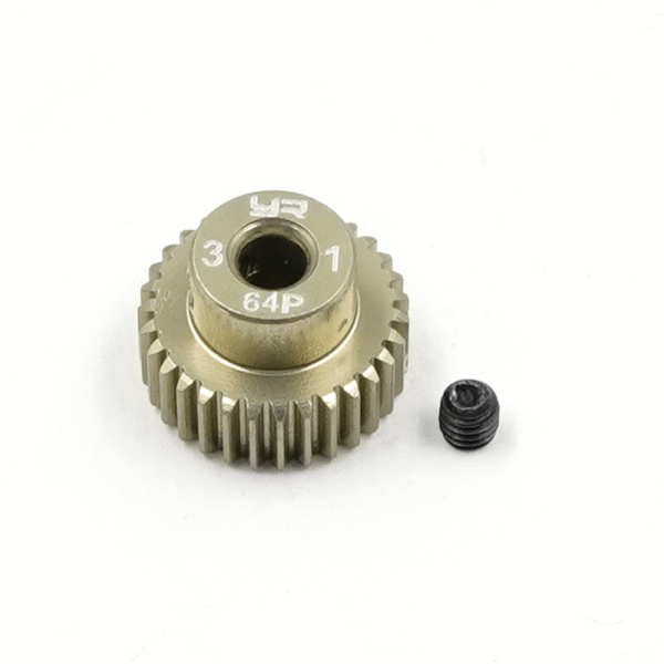 MG-64031 Yeah Racing Aluminum 7075 Hard Coated Motor Gear/Pinions 64P 31T