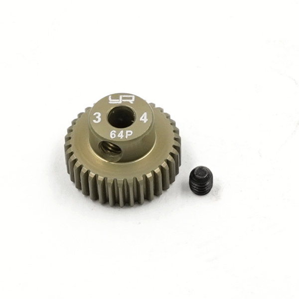 MG-64034 Yeah Racing Aluminum 7075 Hard Coated Motor Gear/Pinions 64P 34T