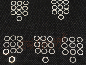 YA-0551 Yeah Racing 5x7mm Stainless Steel Spacer Set 0.1 0.15 0.2 0.25 0.3mm