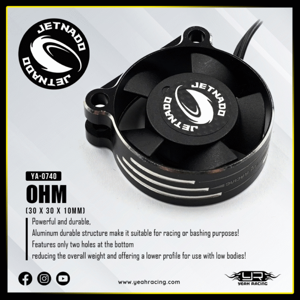 YA-0740BK Yeah Racing Jetnado Ohm 300 Aluminium Case Super High Speed Fan (30 x 30 x 10mm) - Image 3