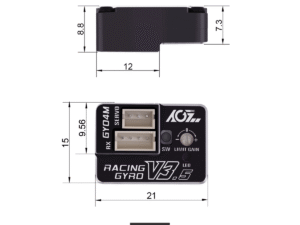 AGFRC GY04M V3.5 Black Color PWM Follow CNC 2S Steering Gyro For Mini Z / Drift Racing Cars