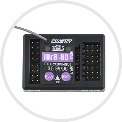 INR8-8D Flysky 2.4GHZ 8CH AFHDS3 Receiver PWM PPM Ibus Compatible Transmitters Noble NB4 for RC Car