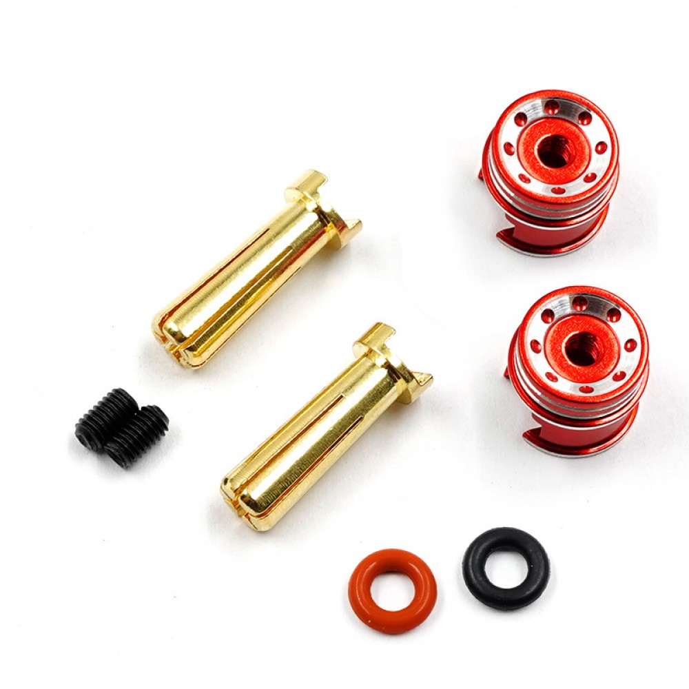 WPT-0160RD Yeah Racing Aluminum 5mm Bullet Plug w/Grips