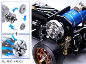 98501+98502 Drift Art Steel 3X Motor Gear + Wind Walk Cooling Fan Combo Set For DA4 DA3 DA2