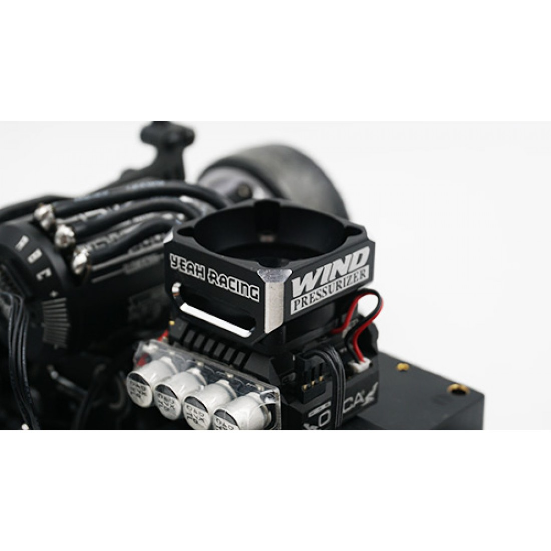 YA-0559BK Yeah Racing Wind Pressurizer Aluminum 30mm Cooling Fan Booster Type A Black - Image 3