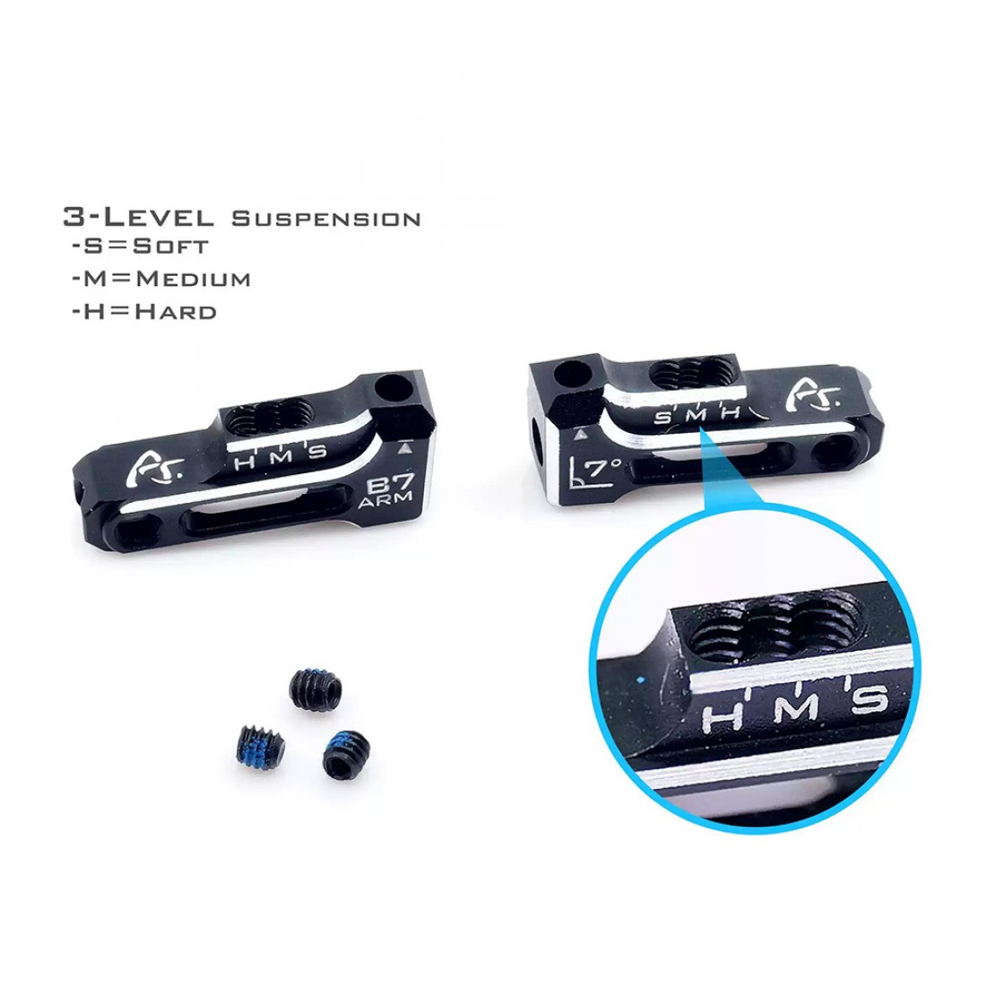 98308 Drift Art Aluminum 7Degree Backsweep Front Lower Arms Set For DA4 DA3 - Image 2