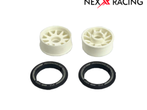 NXUSA-EVO-F-1W Nexx Racing “JUD” threaded carbon-fiber reinforced EVO Flanged Front Wheels (2) pcs for Mini-Z (WHITE) OFF -1