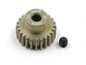 MG-48024 Yeah Racing Aluminum 7075 Hard Coated Motor Gear/Pinions 48P 24T