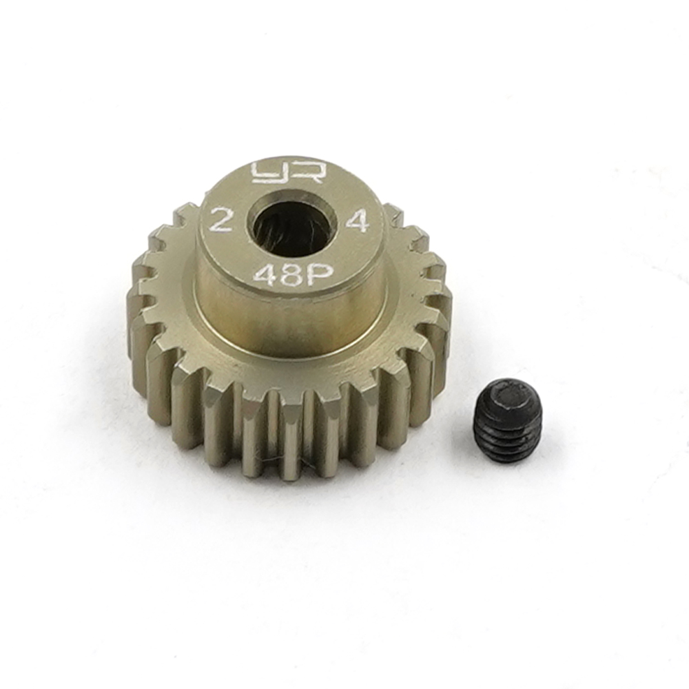 MG-48024 Yeah Racing Aluminum 7075 Hard Coated Motor Gear/Pinions 48P 24T