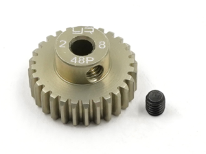 MG-48028 Yeah Racing Aluminum 7075 Hard Coated Motor Gear/Pinions 48P 28T