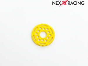 NXUSA-226-12HDBP Nexx Racing 53T 64P 12-Ball Spur Gear – Heavy Duty Ball Plate, Delrin (Yellow)
