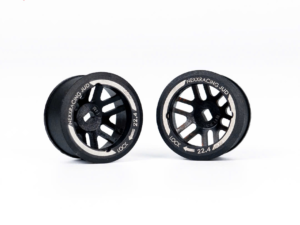 NXUSA-EVOAWD-R0B Nexx Racing “JUD” threaded carbon-fiber reinforced EVO AWD Flanged Rear Wheels (2) pcs for Mini-Z Offset 0 Black