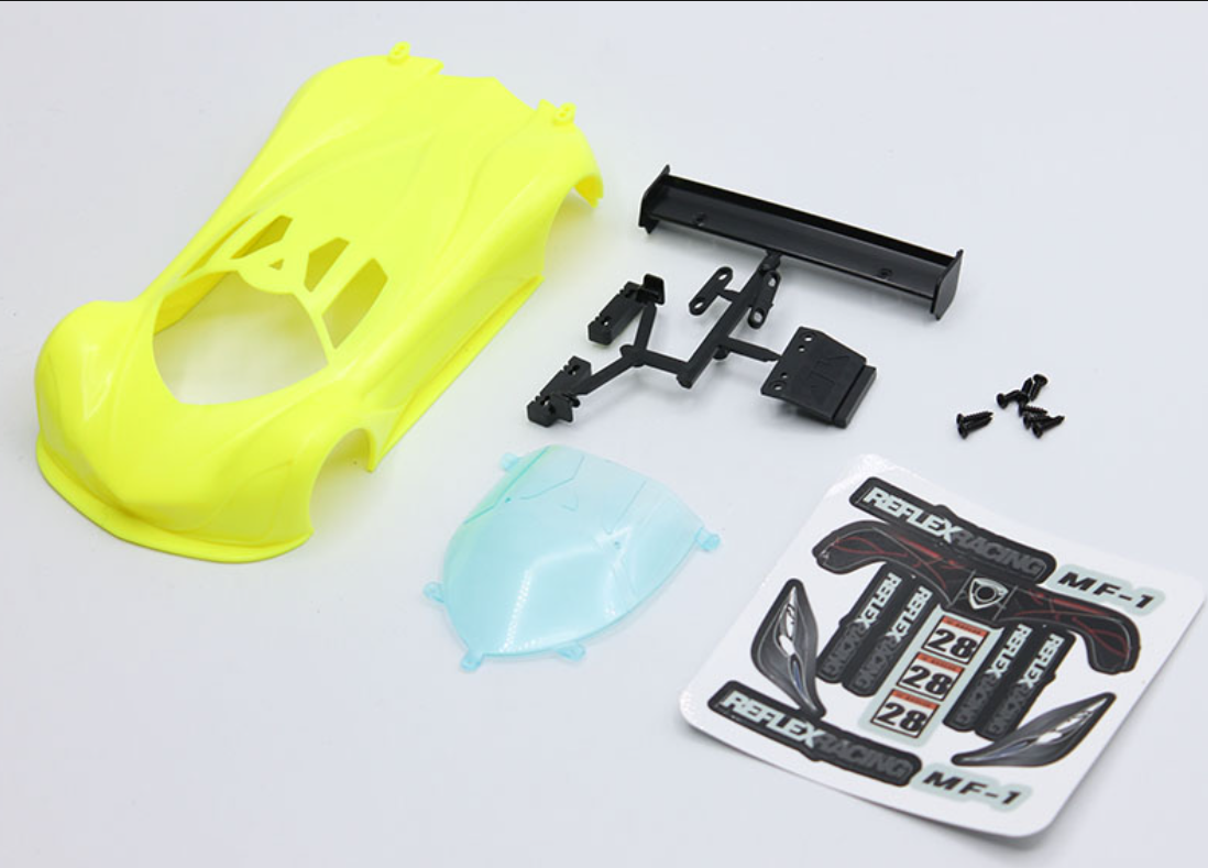 RAW-001-NY Reflex Racing MF-1 ABS Plastic Body Set (Neon Yellow)