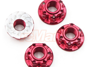 YA-0448RD 4mm Aluminium Wheel Flange Lock Nut 4pcs For RC Car Red