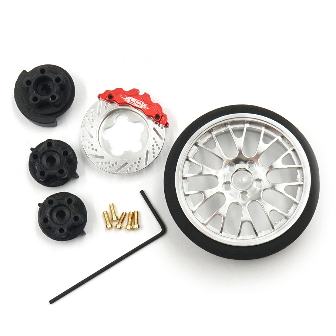 YA-0625SV Yeah Racing Aluminum Transmitter Steering Wheel Set Silver Type A Fits Futaba KO Sanwa Flysky Traxxas